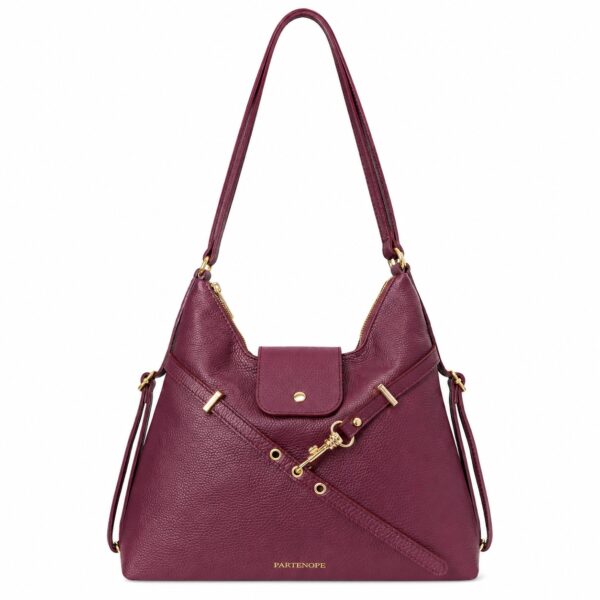 Geantă crossbody din piele naturală bordo – VELMIRA Geantă crossbody din piele naturală bordo – VELMIRA
