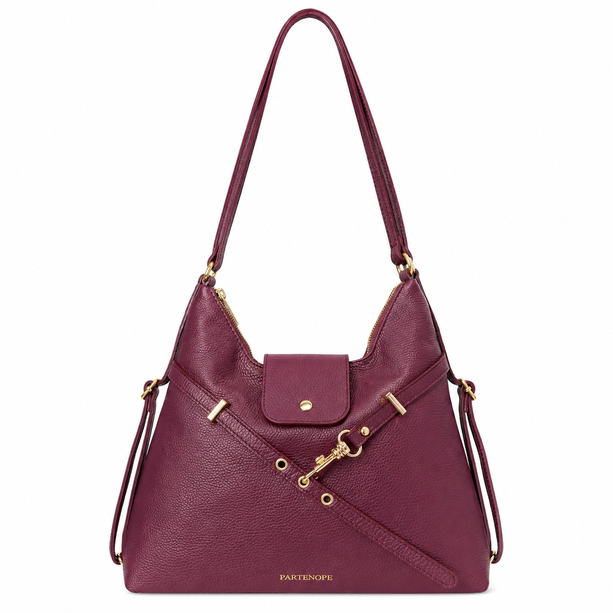 Geantă crossbody din piele naturală bordo – VELMIRA