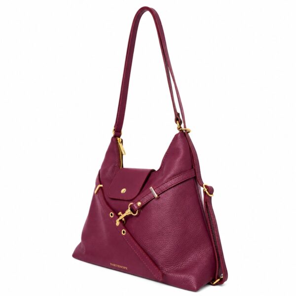 Geantă crossbody din piele naturală bordo – VELMIRA Geantă crossbody din piele naturală bordo – VELMIRA