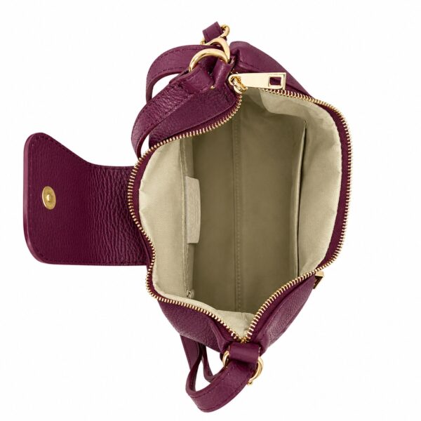 Geantă crossbody din piele naturală bordo – VELMIRA Geantă crossbody din piele naturală bordo – VELMIRA