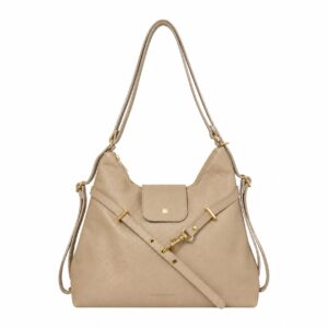Geantă crossbody din piele naturală crem – VELMIRA