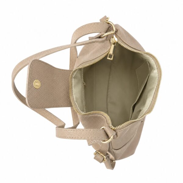 Geantă crossbody din piele naturală crem – VELMIRA