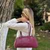 Geantă din piele naturală bordo – AMANTEA Geantă din piele naturală bordo – AMANTEA