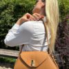 Geantă din piele naturală maro deschis – LUCENZIA