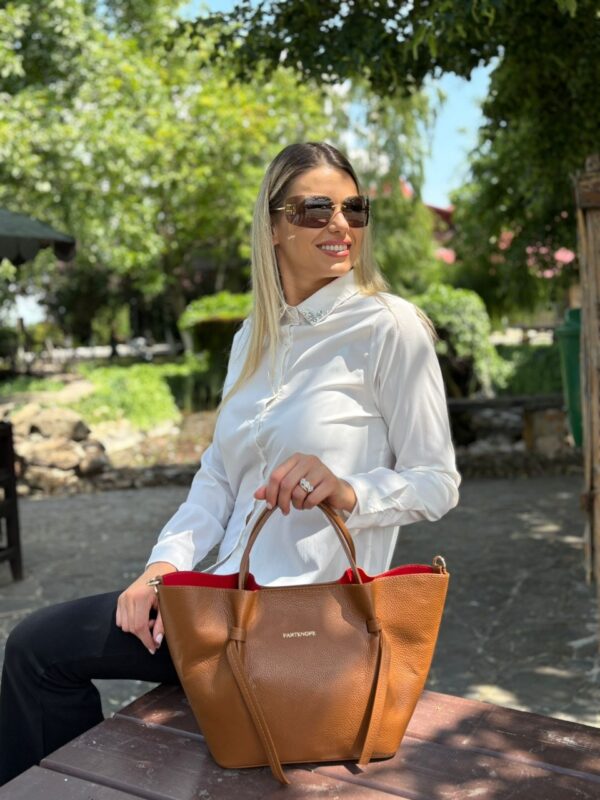 Geantă din piele naturală maro – ORLENA Geantă din piele naturală maro – ORLENA