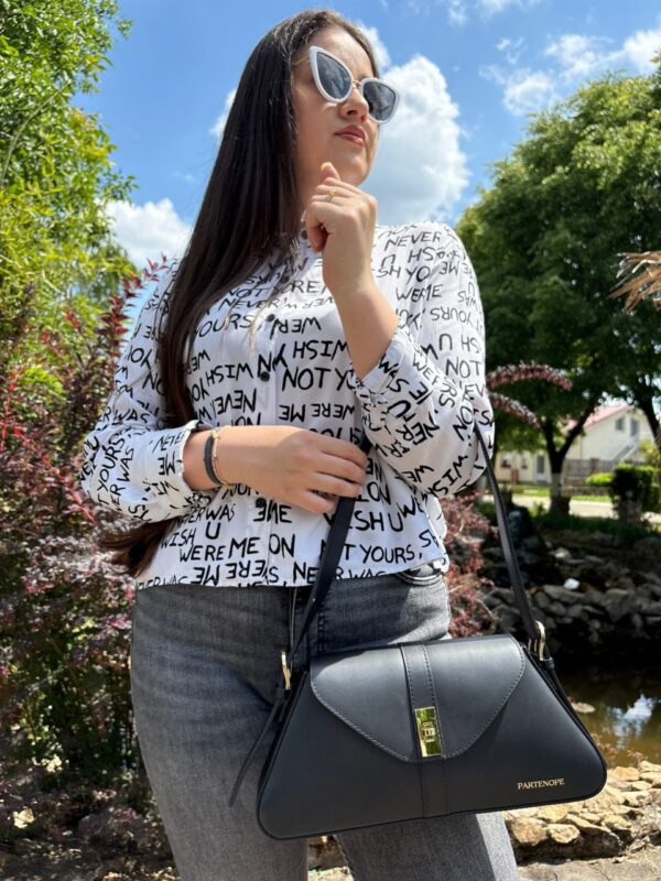 Geantă din piele naturală neagra- LUCENZIA