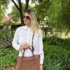 Geantă din piele naturală și piele întoarsă maro – AUREA Geantă din piele naturală și piele întoarsă maro – AUREA