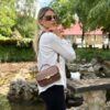 Geantă din piele și velur maro – VELOURA Geantă din piele și velur maro – VELOURA