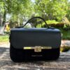 Geantă din piele și velur neagra – VELOURA Geantă din piele și velur neagra – VELOURA