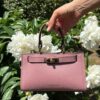 Geantă mini din piele naturală roz – BELLARA