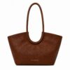 Geantă shopper din piele natural maro – OVALINA Geantă shopper din piele natural maro – OVALINA