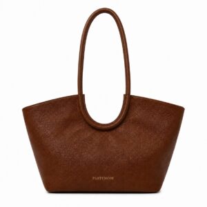 Geantă shopper din piele natural maro – OVALINA