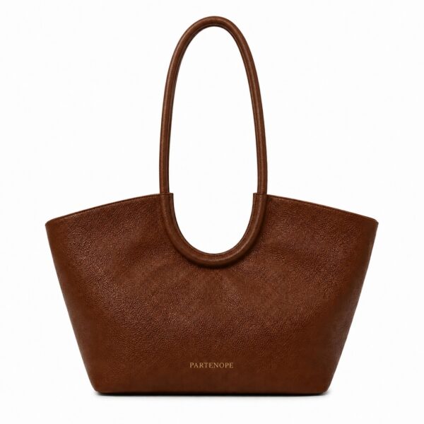 Geantă shopper din piele natural maro – OVALINA Geantă shopper din piele natural maro – OVALINA