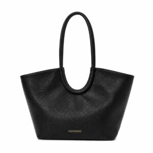 Geantă shopper din piele naturala neagra – OVALINA