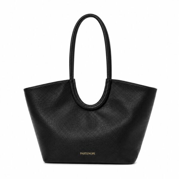 Geantă shopper din piele naturala neagra – OVALINA Geantă shopper din piele naturala neagra – OVALINA