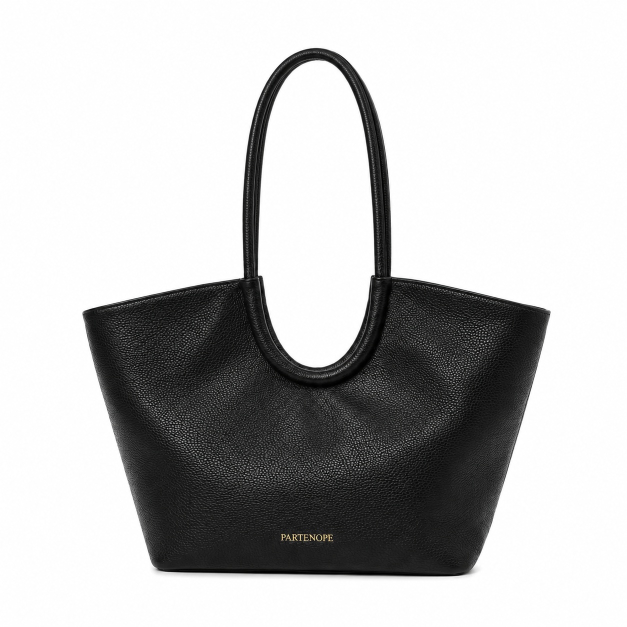Geantă shopper din piele naturala neagra – OVALINA