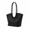 Geantă shopper din piele naturala neagra – OVALINA Geantă shopper din piele naturala neagra – OVALINA