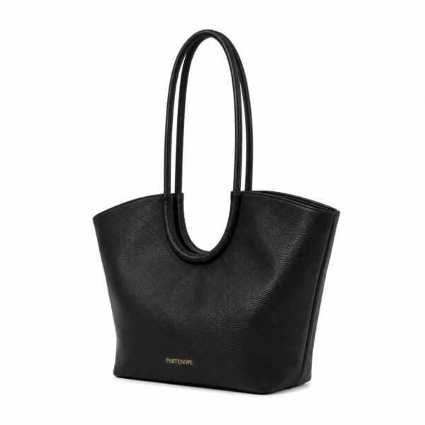 Geantă shopper din piele naturala neagra – OVALINA Geantă shopper din piele naturala neagra – OVALINA