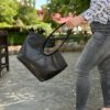 Geantă shopper din piele naturala neagra – OVALINA Geantă shopper din piele naturala neagra – OVALINA